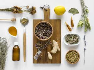 flat-lay-herbs-spices-medicinal-purpose flat-lay-herbs-spices-medicinal-purpose